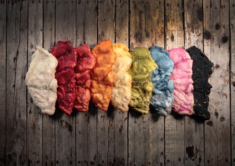 Rainbow chicken cutlets from Chickaron.