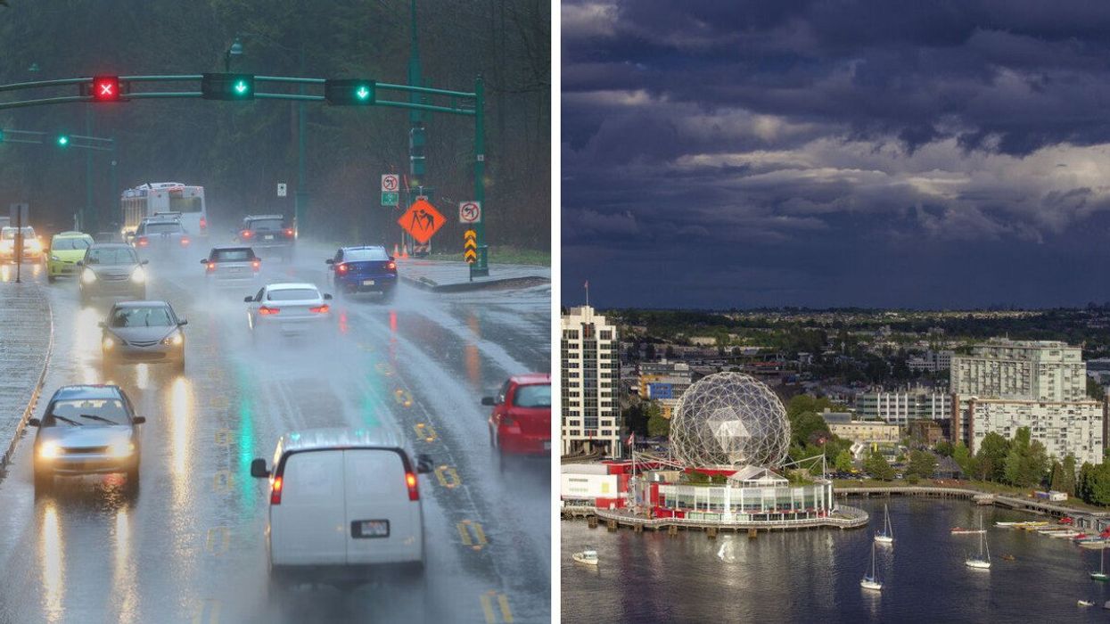 Rainfall in Vancouver. Right: Storm Vancouver.