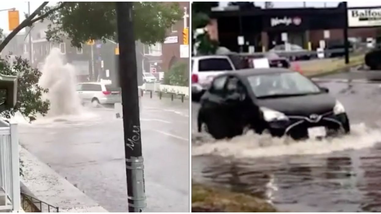 Rainstorm In Toronto Videos Of People Fighting The Flood That Aren't Funny But They Are
