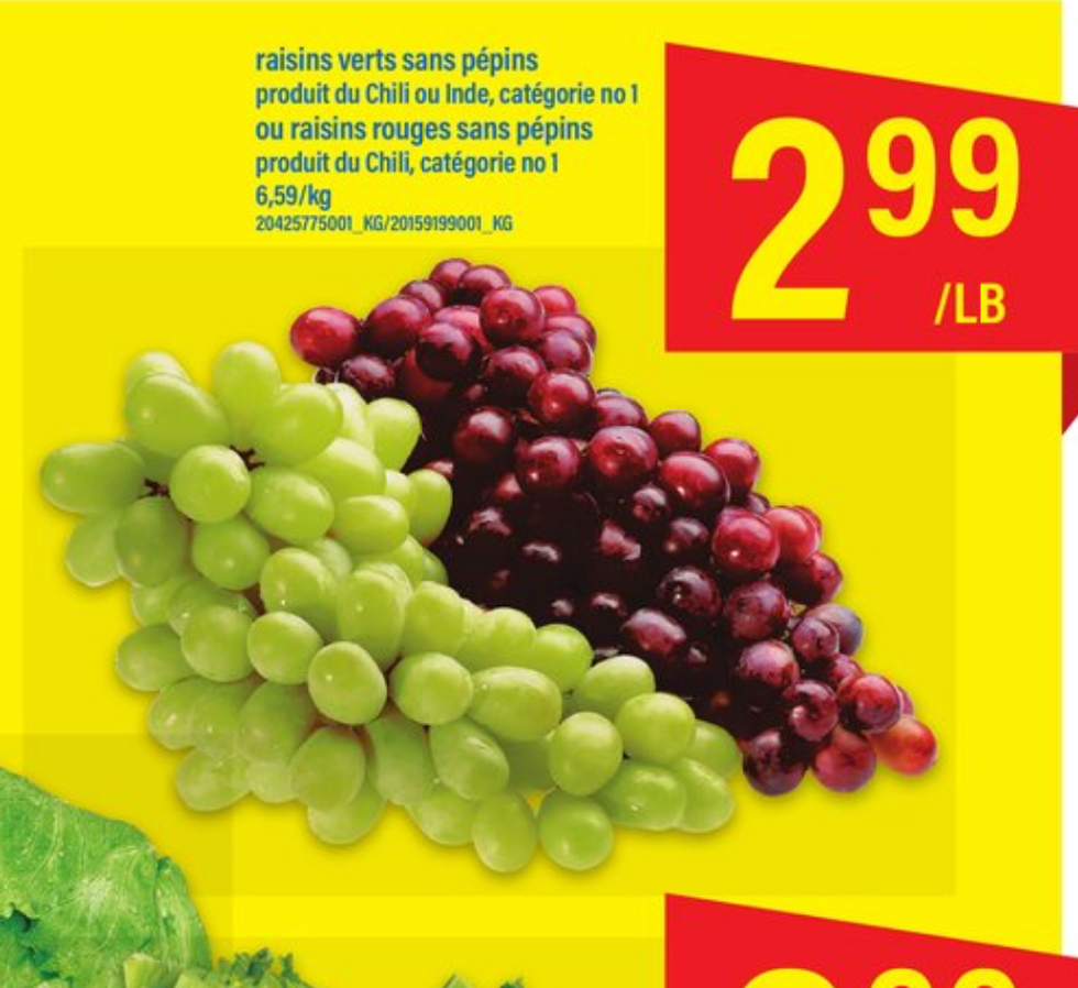 Raisins sans p\u00e9pins.