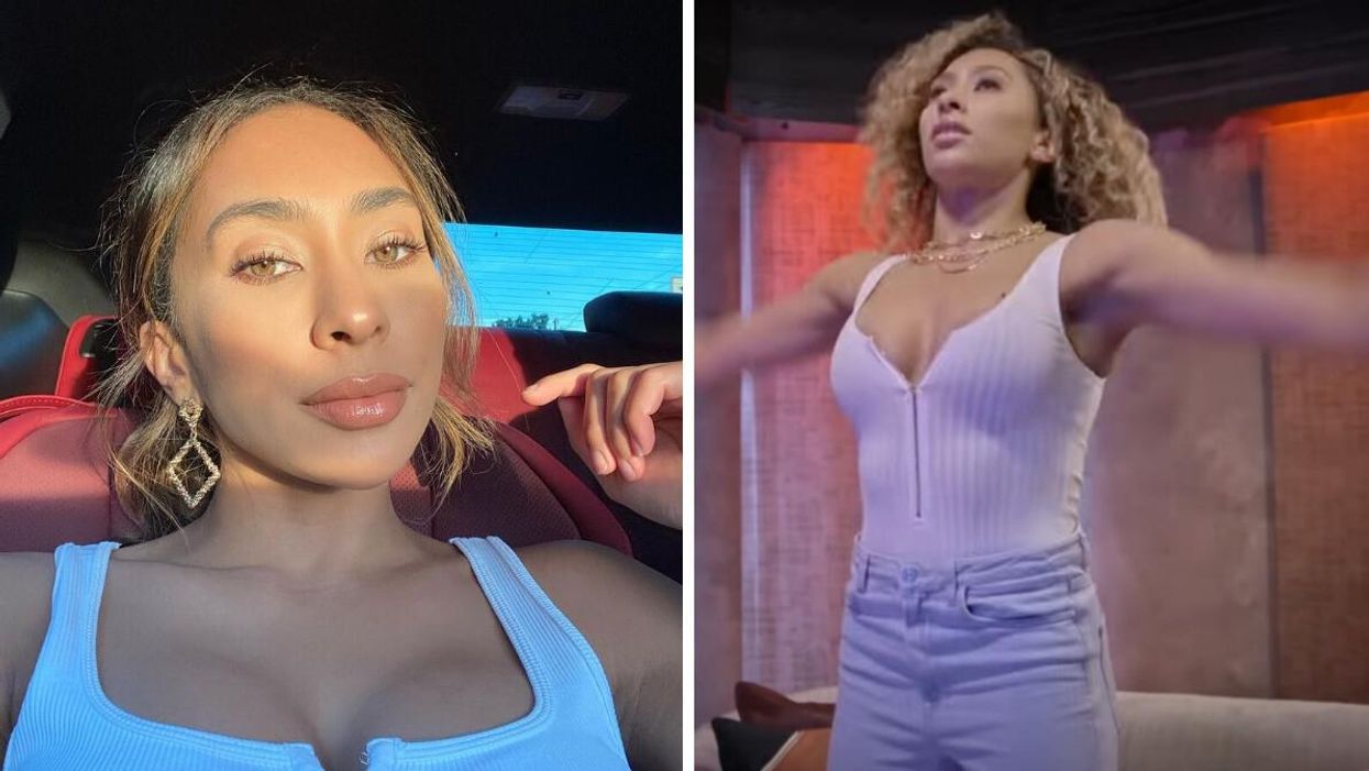 Raven Ross. Right: Raven Ross doing jumping jacks in a Love Is Blind episode.