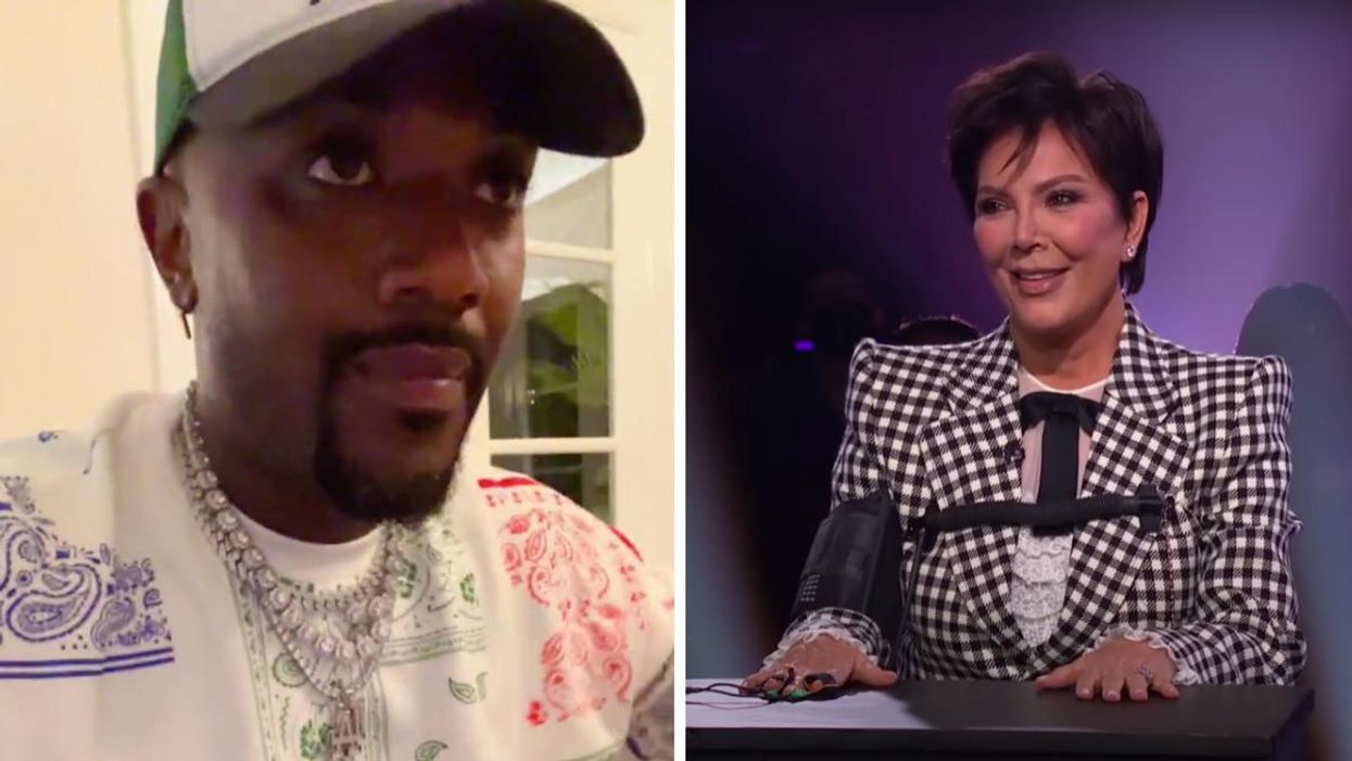 Ray J in a video posted on his Instagram. Right: Kris Jenner taking a lie detector test.
