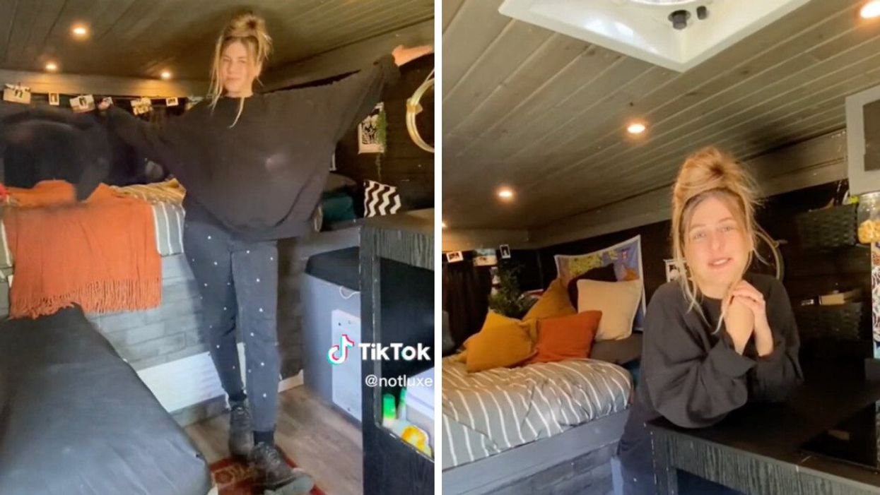 Raychel Reimer showing how she avoids paying rent in Vancouver.