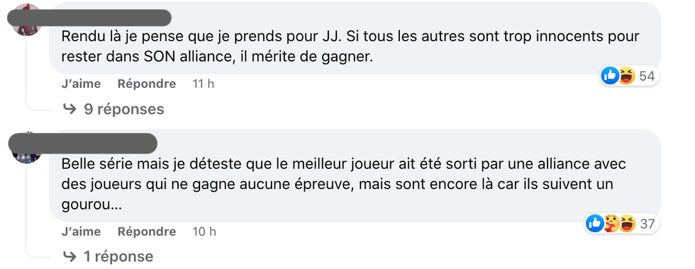 Reactions suite au depart de Joel a Survivor.