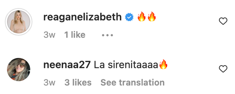 Reagan Bregman and Nina Altuve's comments on one of Monica's posts.