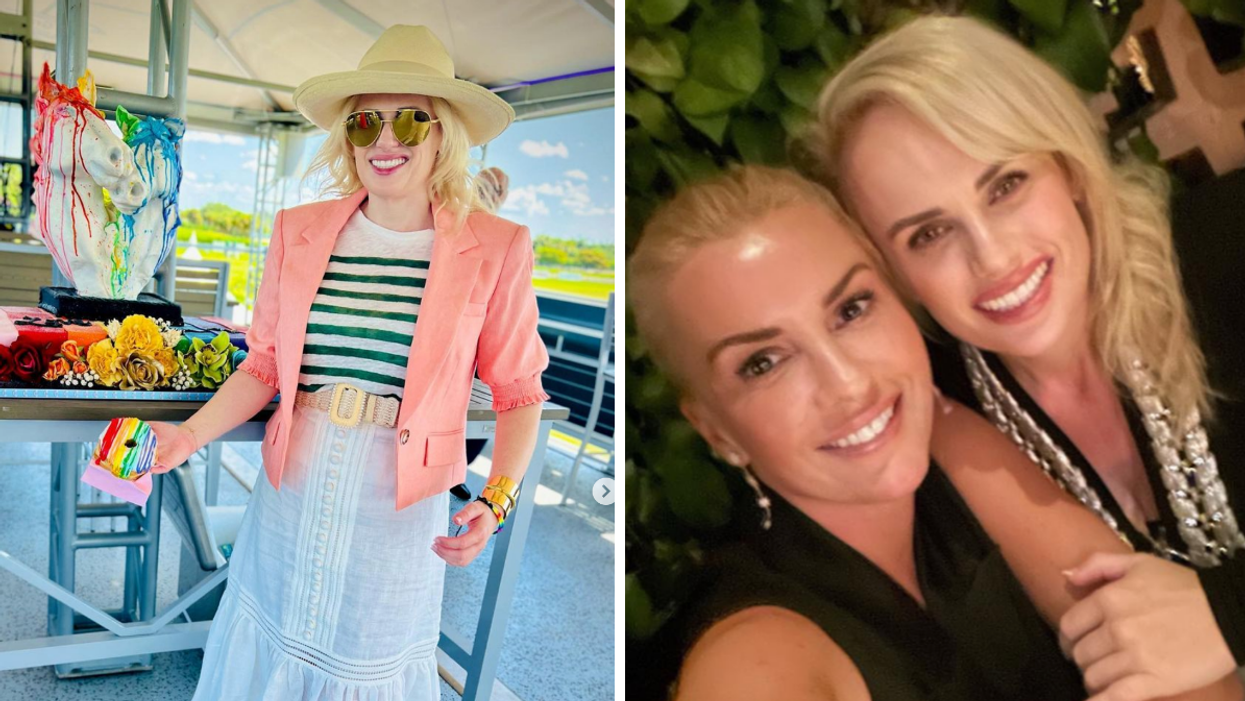 Rebel Wilson. Right: Rebel Wilson and her girlfriend Ramona Agruma.