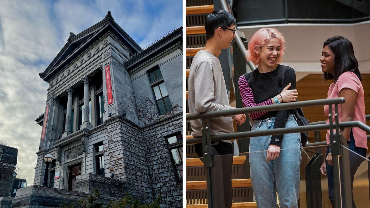 Redpath Museum at McGill University. Right: Students at University of British Colombia.
