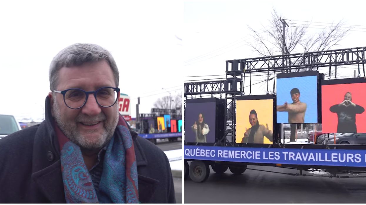 Régis Labeaume a débarqué dans une épicerie de Québec avec des chars allégoriques