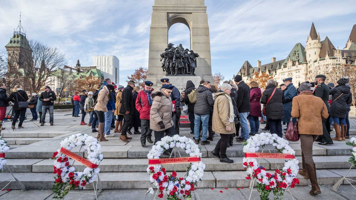 Remembrance Day ceremony at the National War Memorial in Ottawa.