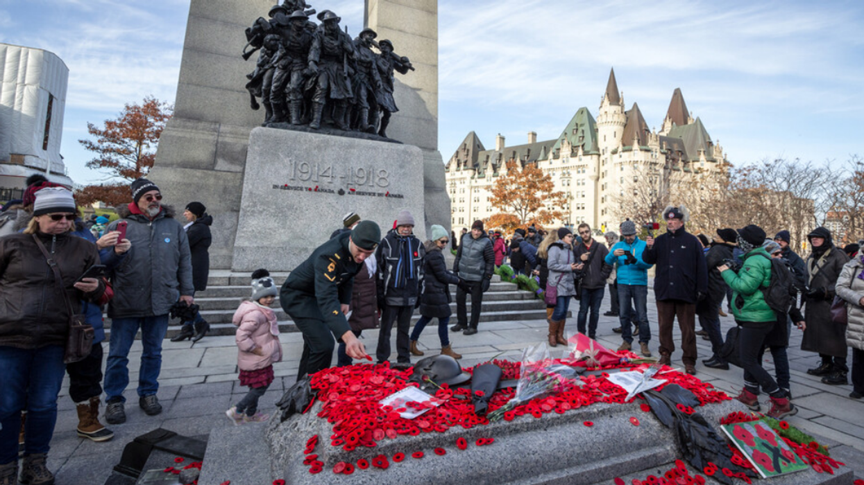 Remembrance Day gatheriing in Ottawa.