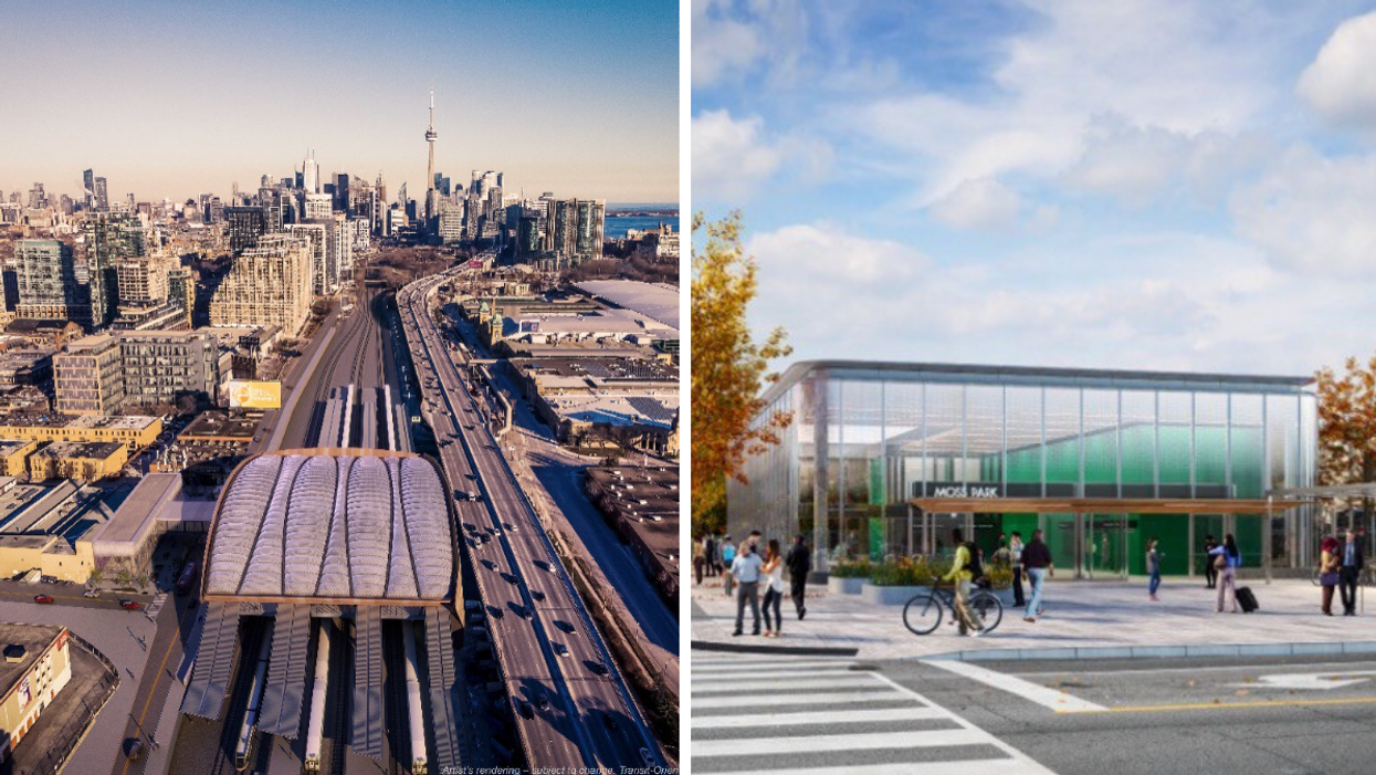 Rendered design concepts for future Ontario Line subway stations.