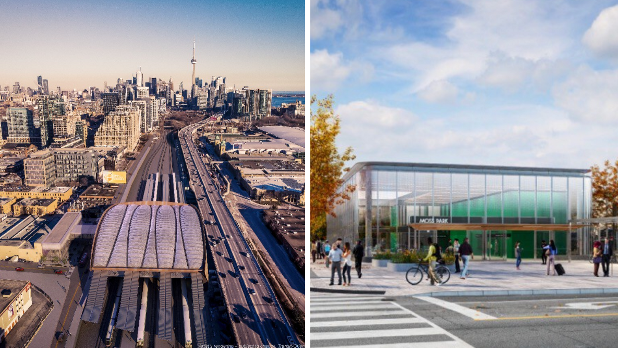 Rendered design concepts for future Ontario Line subway stations.