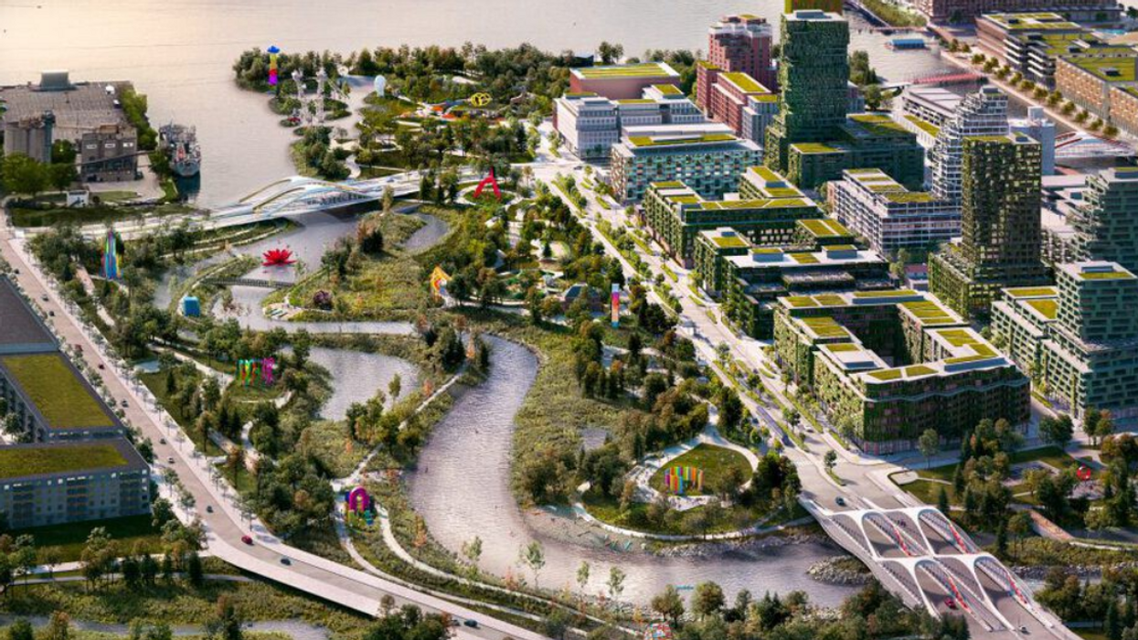 Rendered image of art trail on Villiers Island.