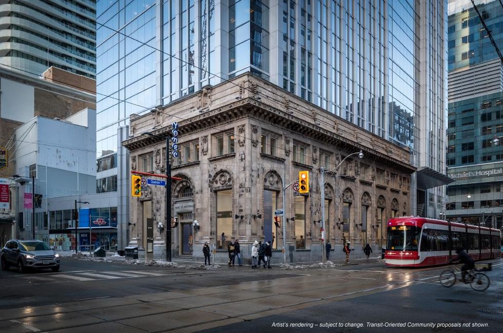 Rendered image of the current station at Queen and Yonge streets.