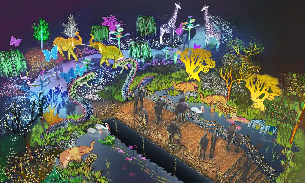 Rendering of one of the scenes from illumi.