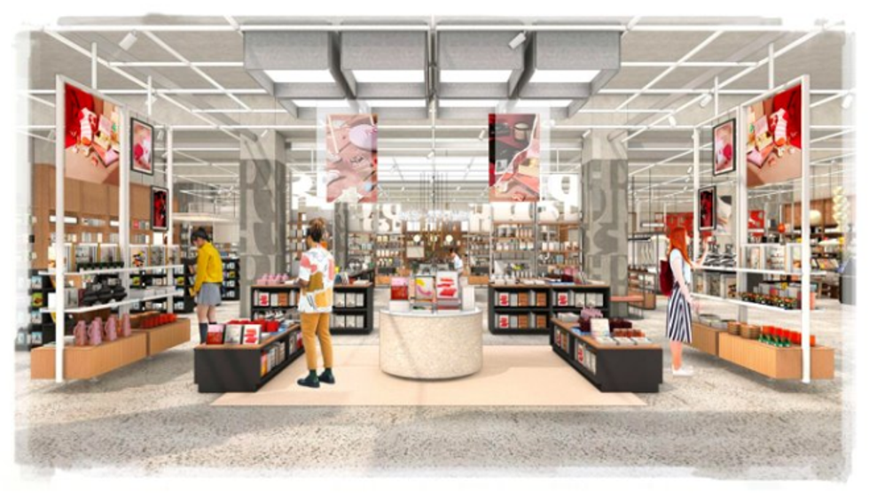 Rendering of the new Indigo store once you go through the doors.