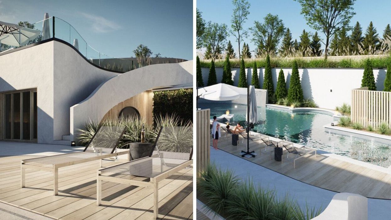 Rendering of the Nordic spa.