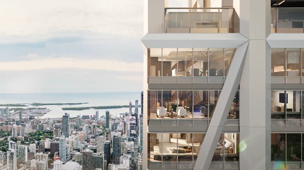 Renderings of the outside of the 4-level condo.