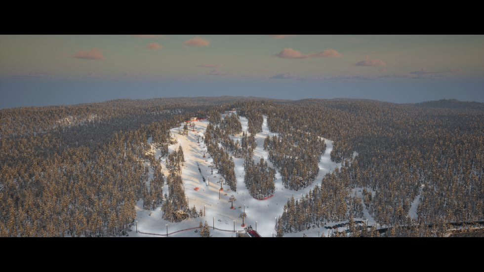 Rendu 3D de la station de ski du Lac Carling, incluse dans le projet du Domaine Pine Hill.