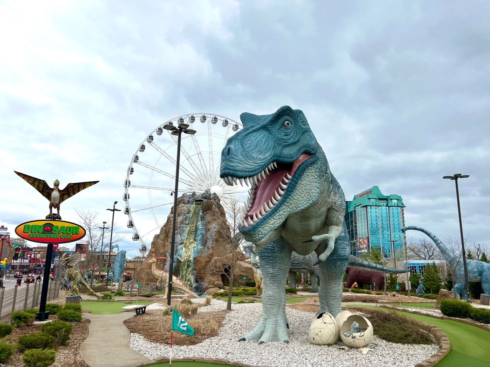 Replica of a dinosaur.