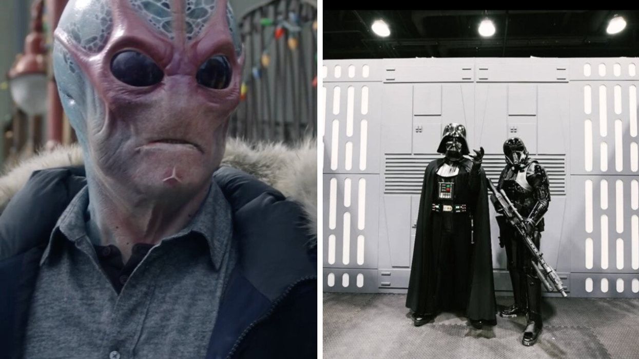 Resident Alien. Right: Star Wars characters.