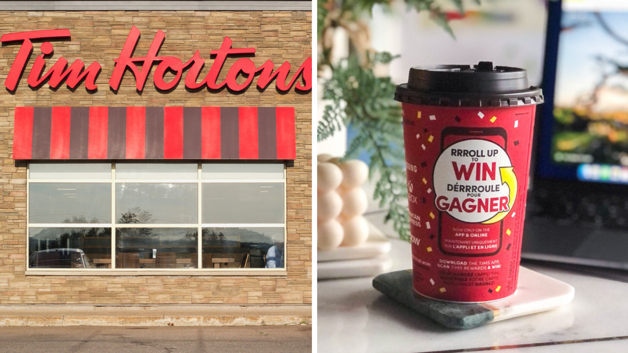 Restaurant Tim Hortons. Droite : Café Tim Hortons.