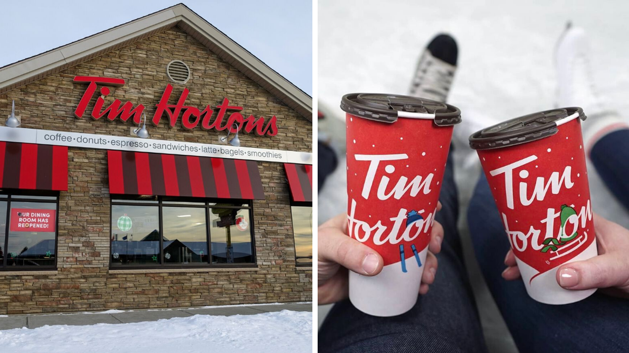 Restaurant Tim Hortons. Droite : Cafés Tim Hortons.