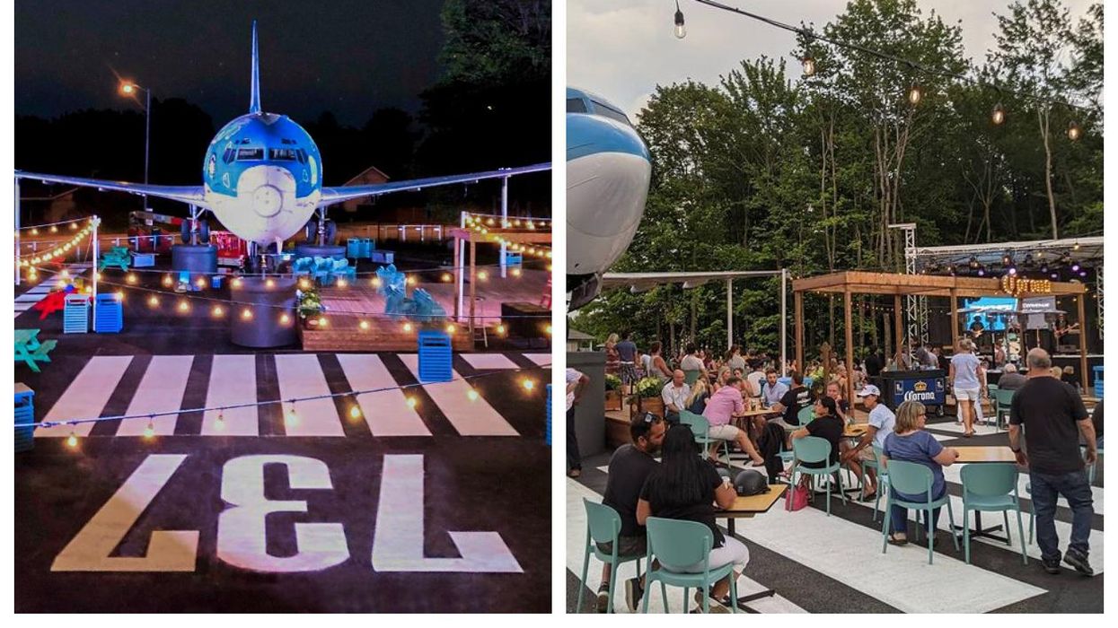 Restaurants à Québec : Le 737 a une terrasse sous un avion