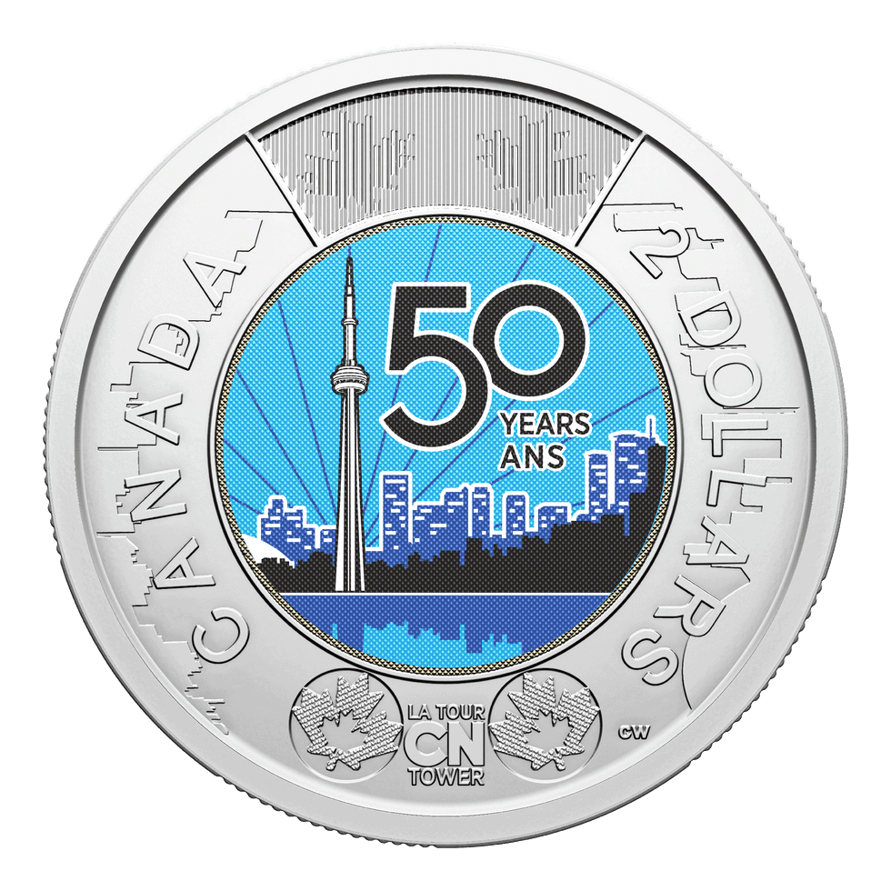 reverse of 2026 $2 50th Anniversary of the CN Tower Coin