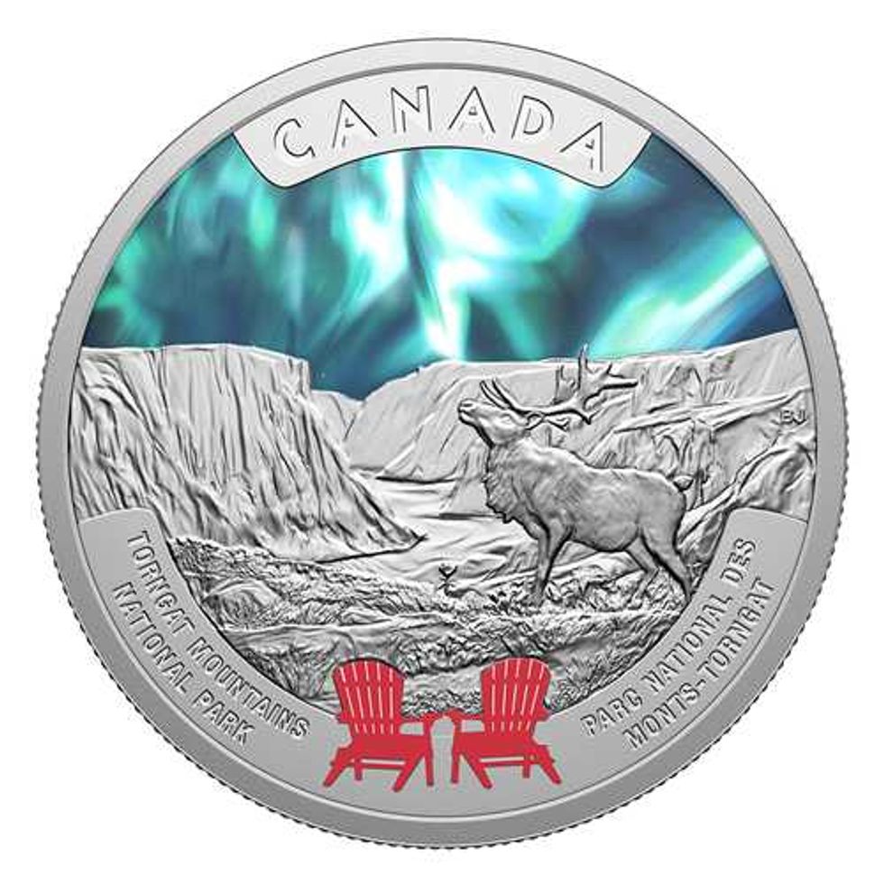 reverse side of torngat mountains national park coin