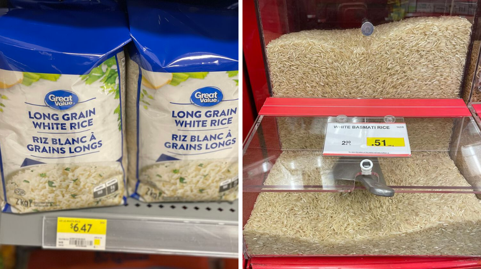 Rice at Walmart and Bulk Barn.