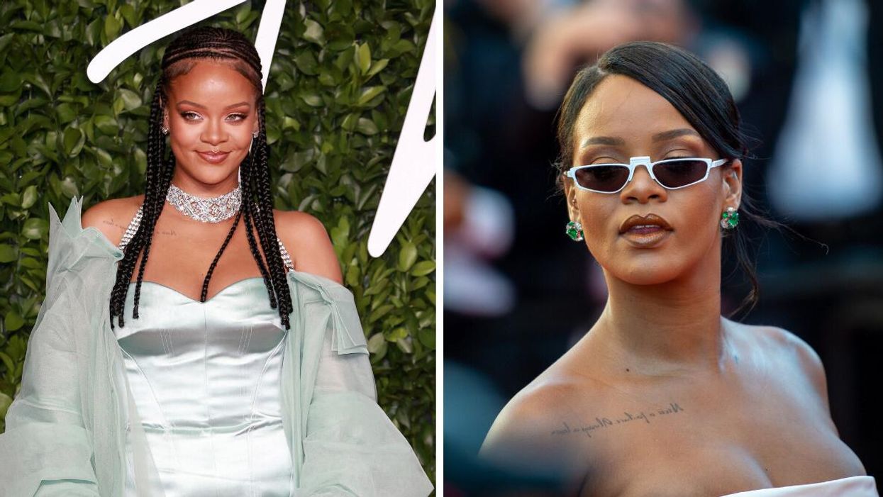Rihanna at the 2019 Fashion Awards in London, England. Right: Rihanna at the Cannes Film Festival in 2017.