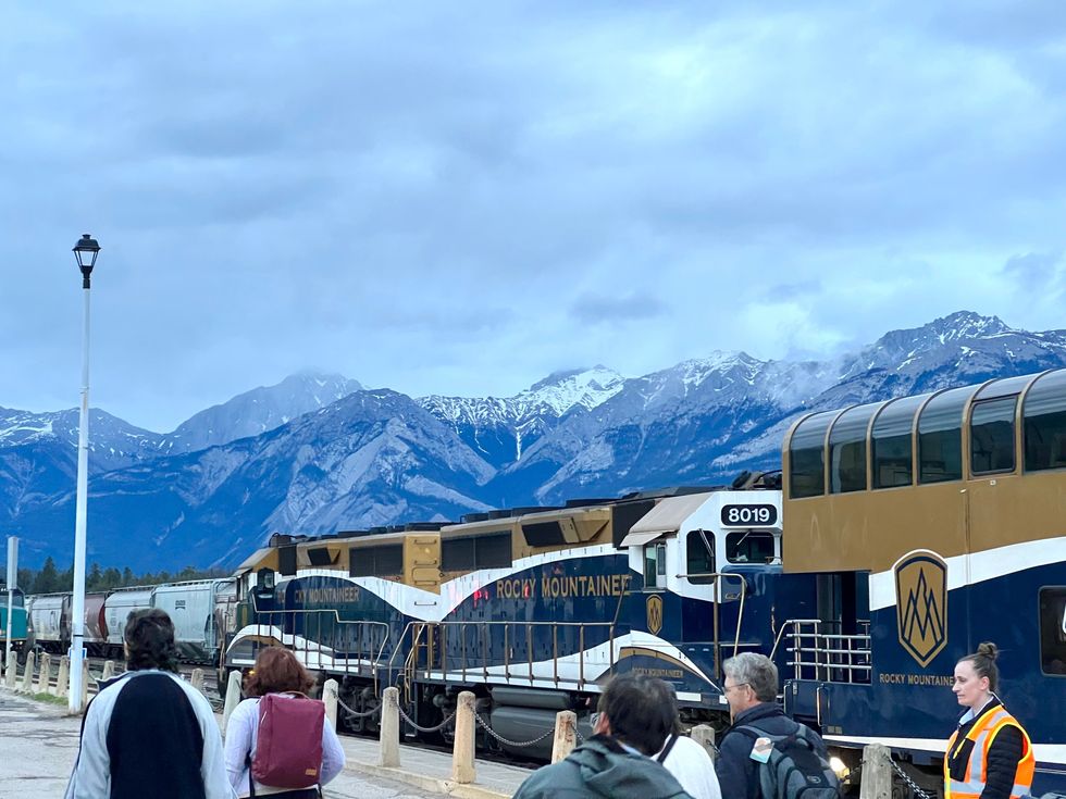 Rocky Mountaineer in Jasper.