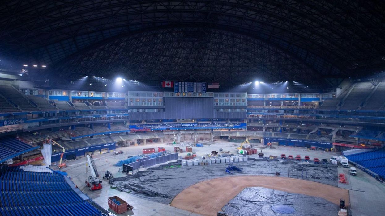 Rogers Centre under construction.