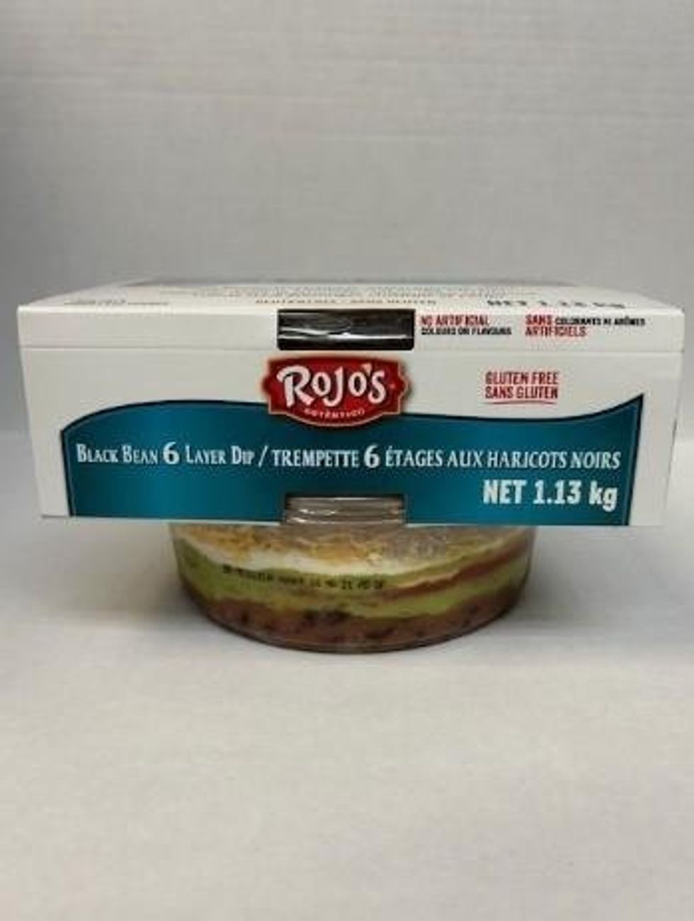 Rojo's brand Black Bean 6 Layer Dip.