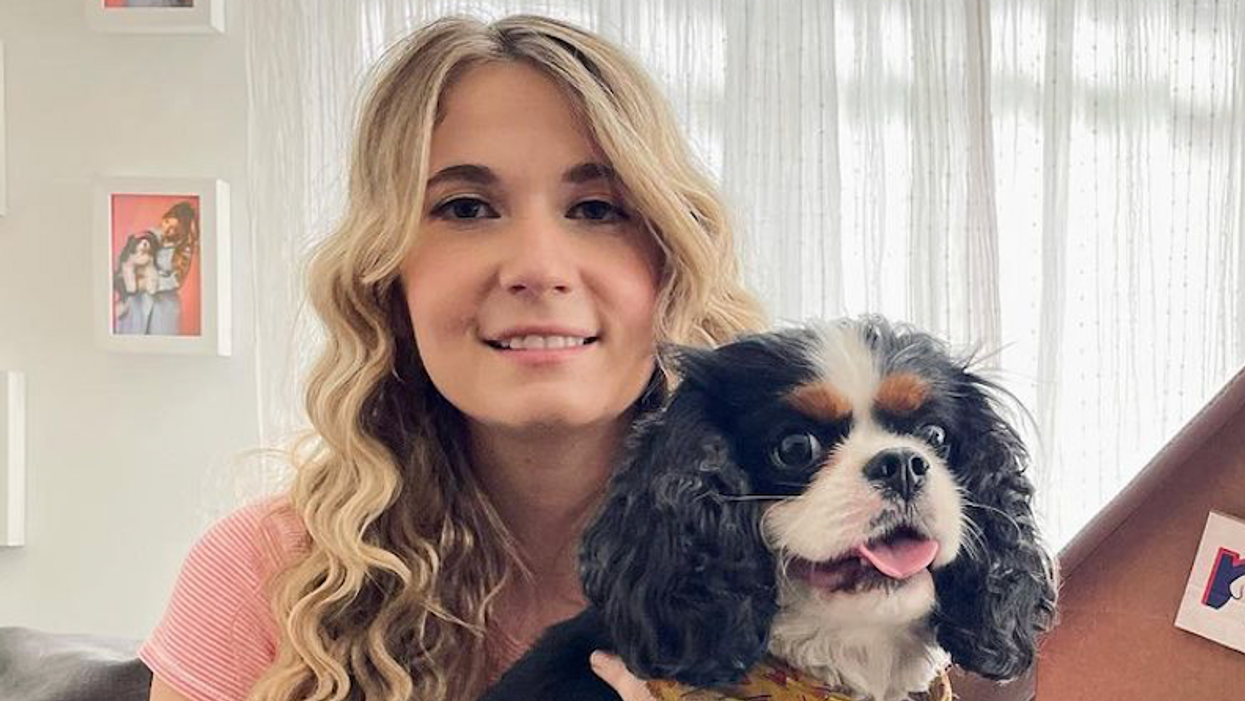 Rosalie Vaillancourt et son chien Chantal.
