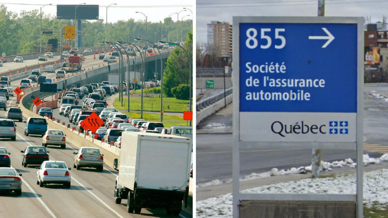 Route au Québec. Droite : SAAQ.
