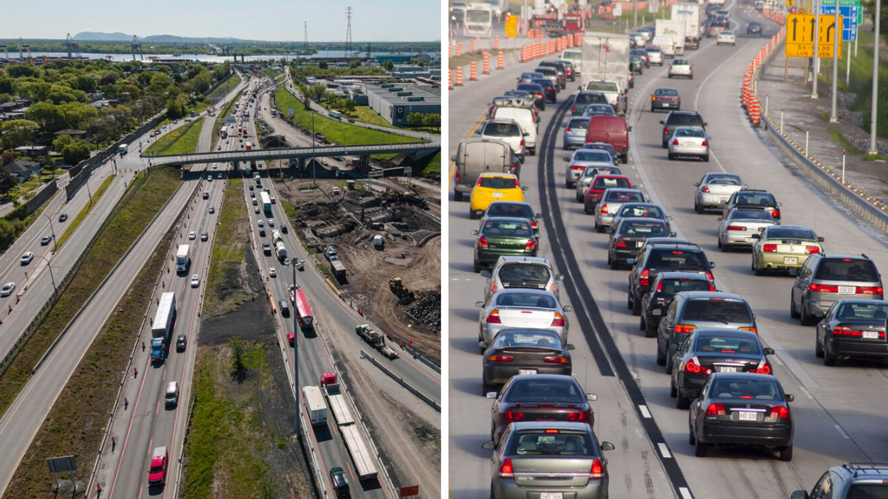 Route tunnel Louis-Hippolyte-Lafontaine. Droite : Trafic.