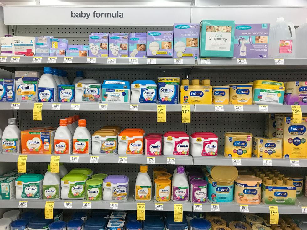 Rows of baby formula.