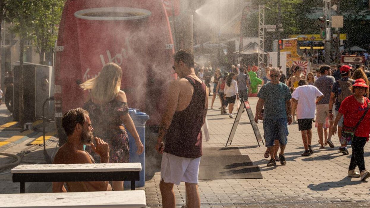 Rue piétonne en été à Montréal.