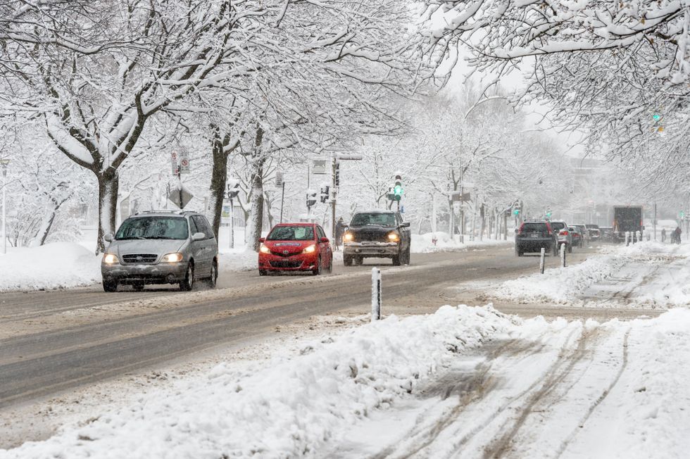 Rue Rachel, \u00e0 Montr\u00e9al, en hiver.