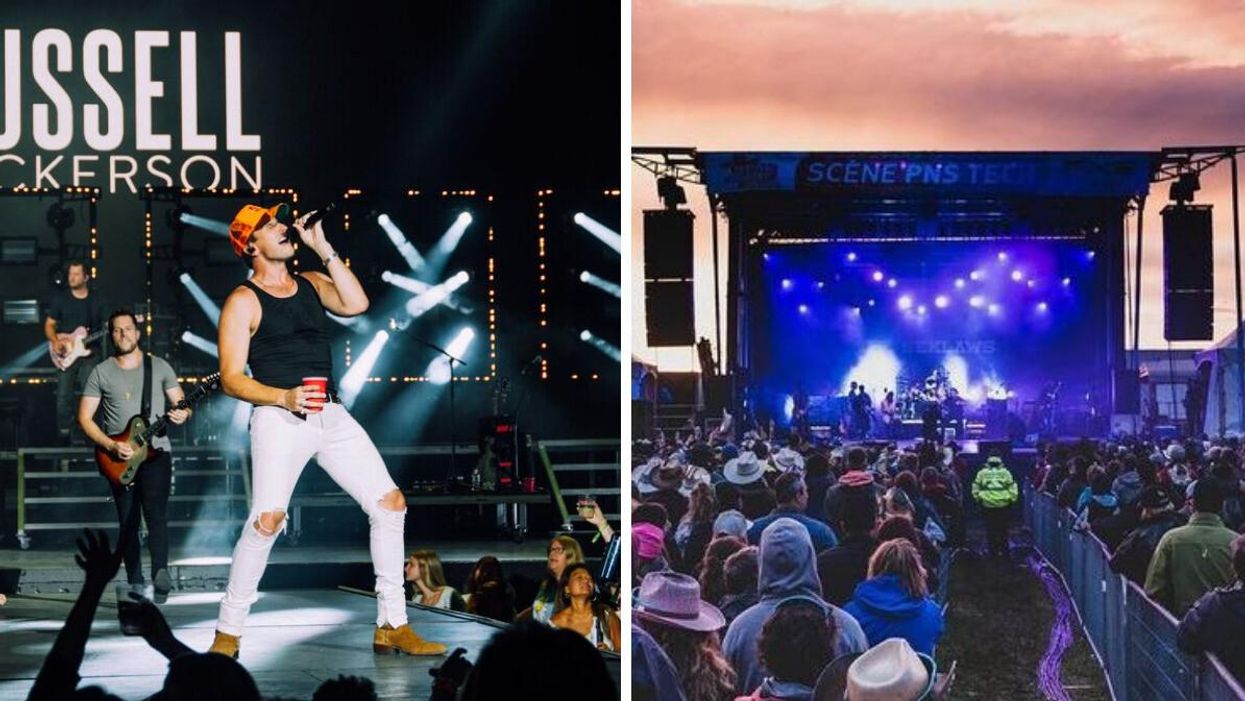Russell Dickerson. Droite : Festival country Lotbinière.