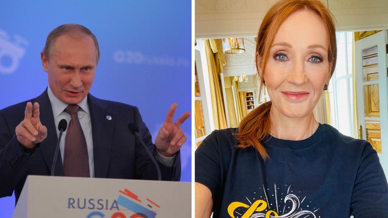 Russian President Vladimir Putin. Right: Author and novelist JK Rowling.