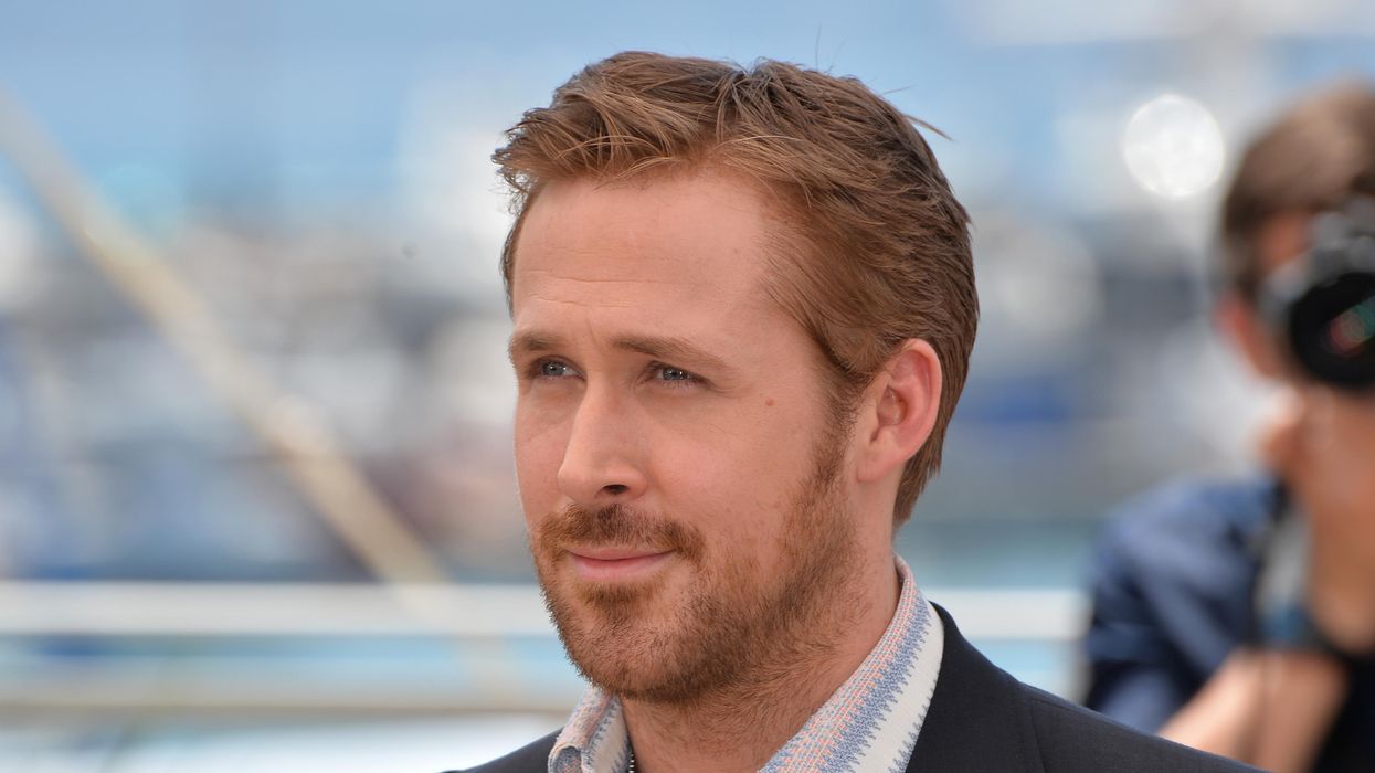 Ryan Gosling looking into the distance.