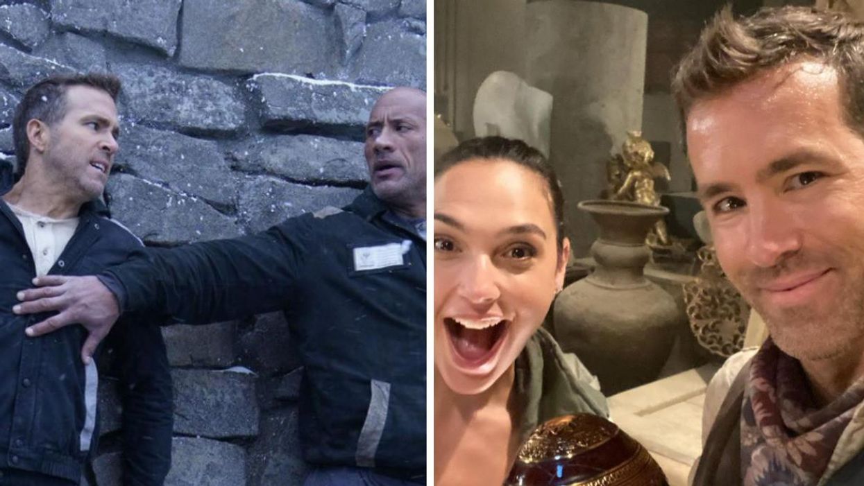 Ryan Reynolds' BTS Pics Of 'Red Notice' Show Dwayne Johnson & Gal Gadot Having The Best Time
