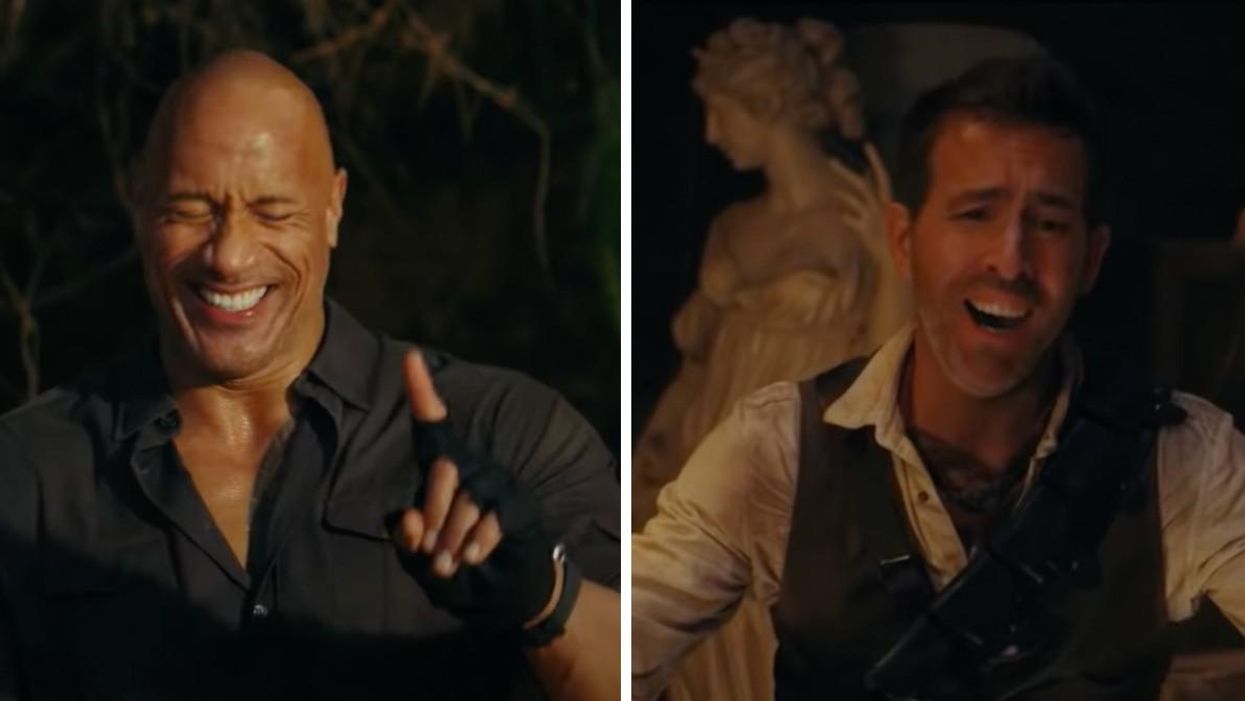 Ryan Reynolds Constantly Made Dwayne Johnson Crack Up In 'Red Notice' & The Bloopers Prove It