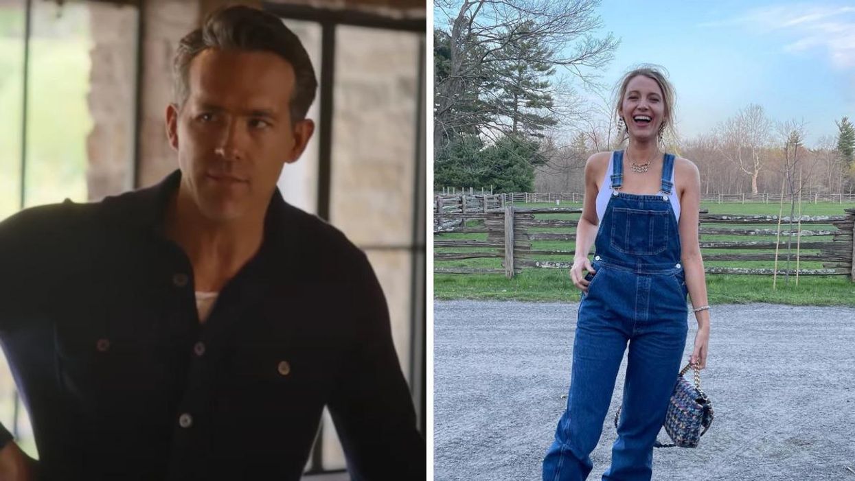 Ryan Reynolds in an interview with David Letterman. Right: Blake Lively.