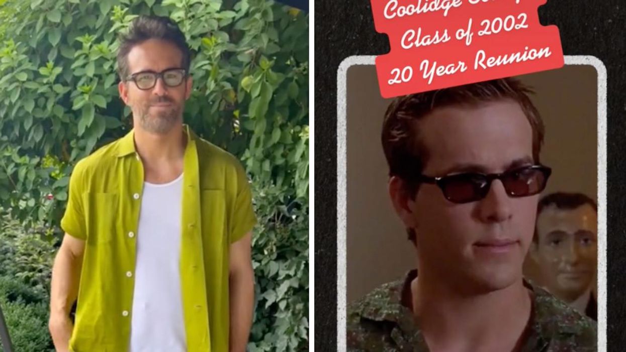 Ryan Reynolds in present day. Right: Ryan Reynolds as Van Wilder.