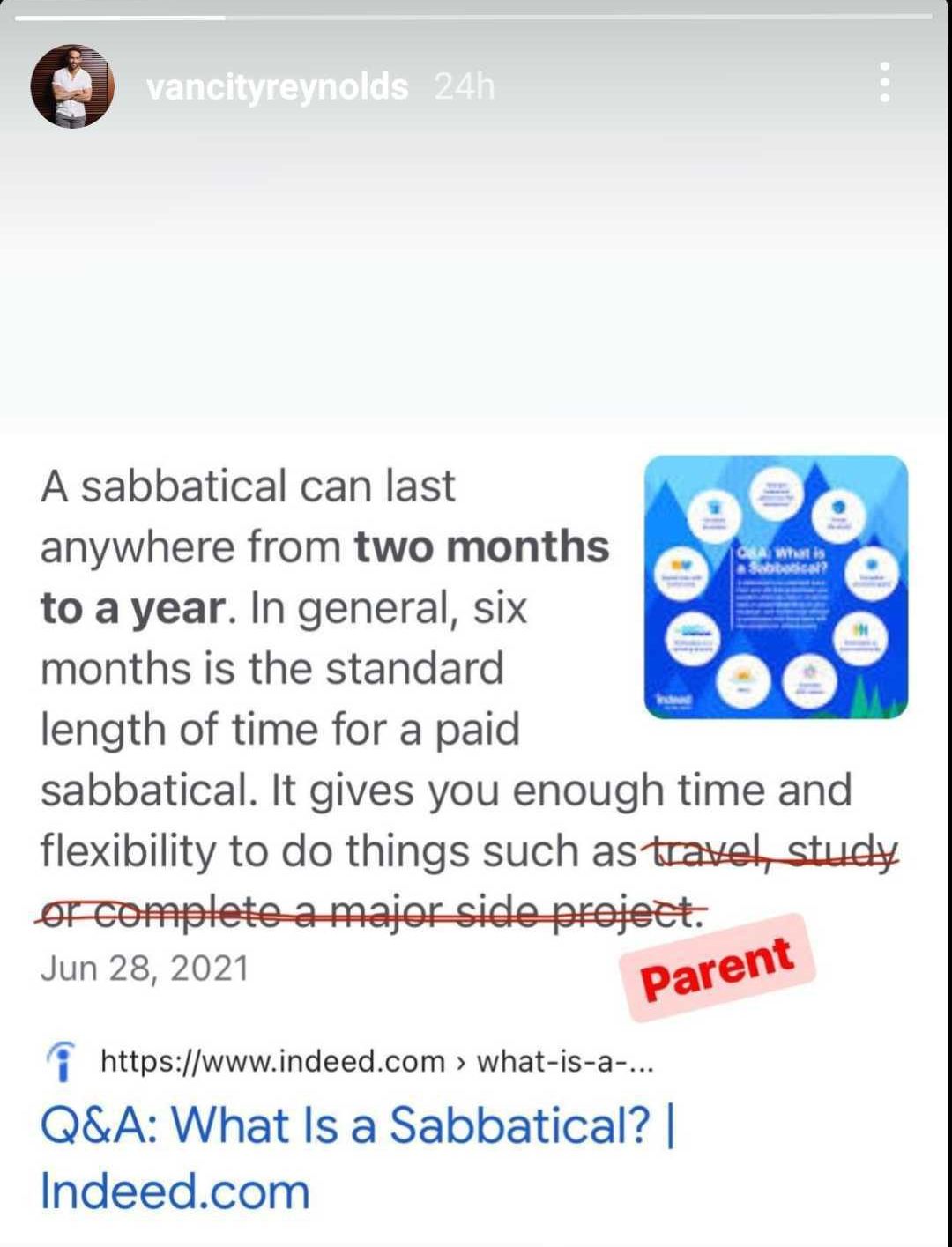 Ryan Reynolds Revealed Why He's Taking A 'Sabbatical' & He Says It's Not To Travel Or Study