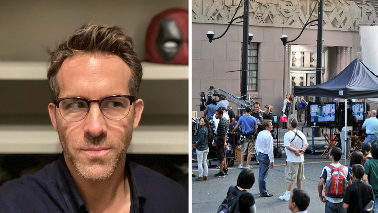 Ryan Reynolds. Right: A film set in Ontario.